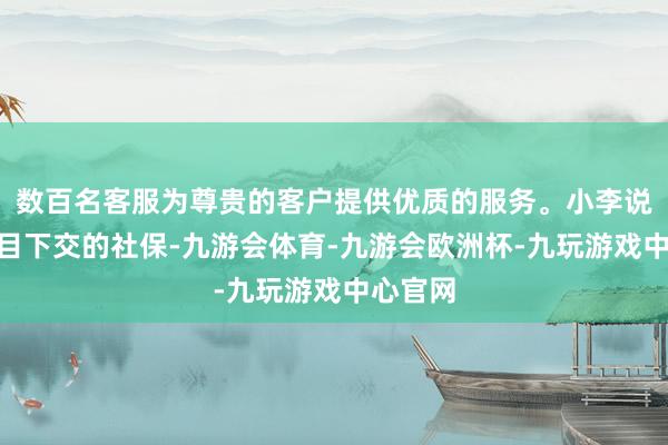 数百名客服为尊贵的客户提供优质的服务。小李说：“我目下交的社保-九游会体育-九游会欧洲杯-九玩游戏中心官网