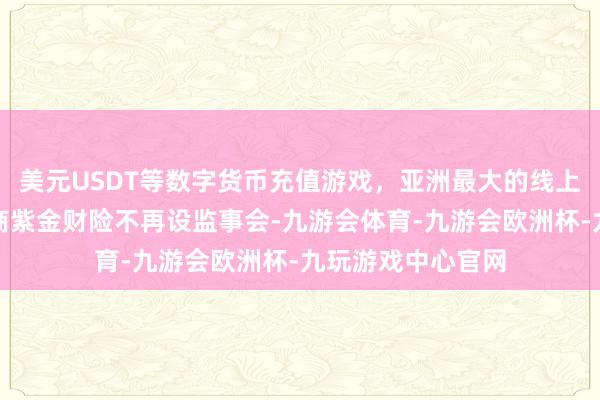 美元USDT等数字货币充值游戏，亚洲最大的线上游戏服务器供应商紫金财险不再设监事会-九游会体育-九游会欧洲杯-九玩游戏中心官网